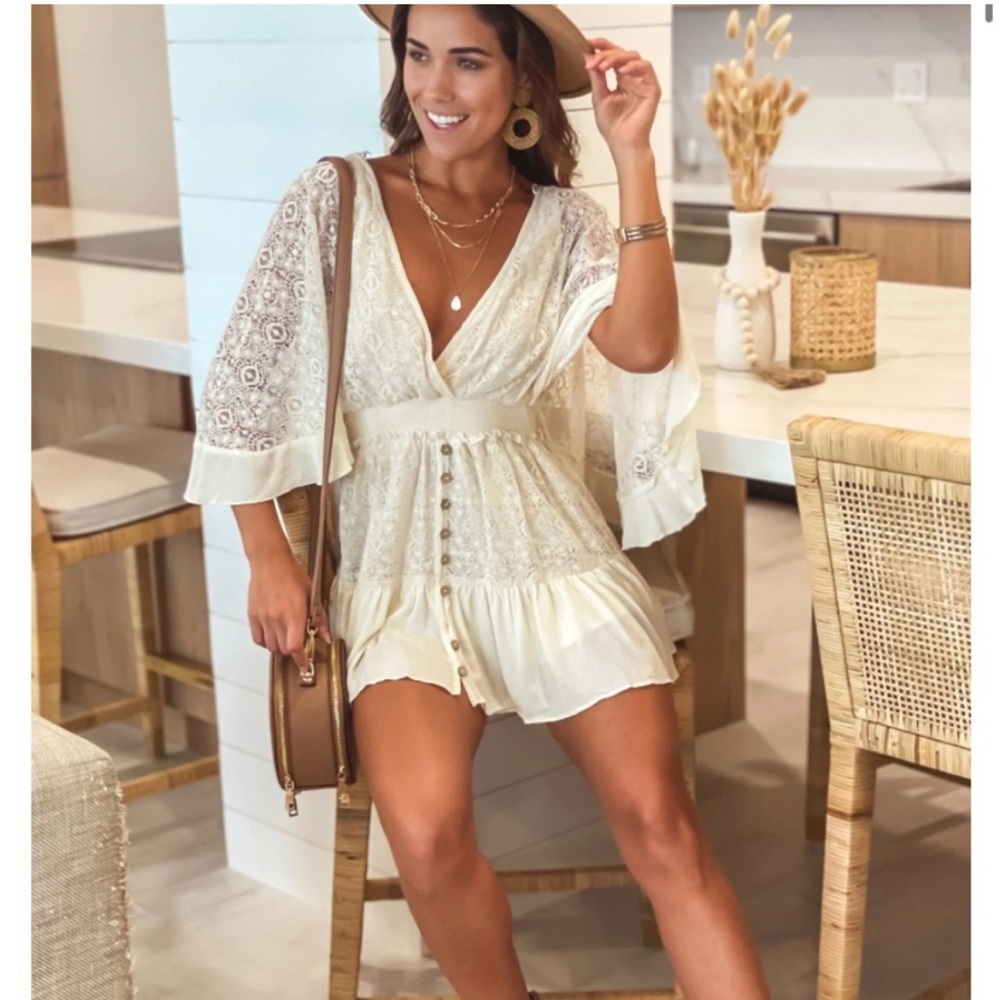 Elegant Cream Lace Jumpsuit